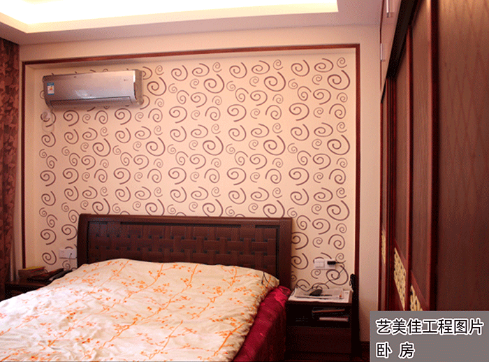 藝美佳硅藻泥工程實景臥室展示