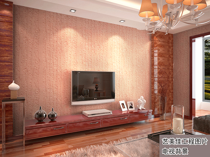 藝美佳硅藻泥工程實景客廳展示